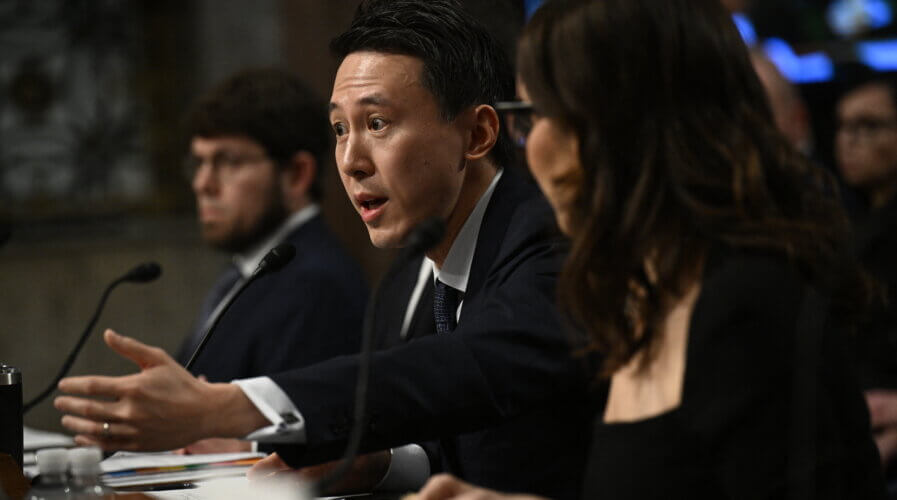 Shou Zi Chew, CEO of TikTok, testifies during the US Senate Judiciary Committee hearing, "Big Tech and the Online Child Sexual Exploitation Crisis," in Washington, DC, on January 31, 2024. (Photo by Brendan SMIALOWSKI/AFP).
