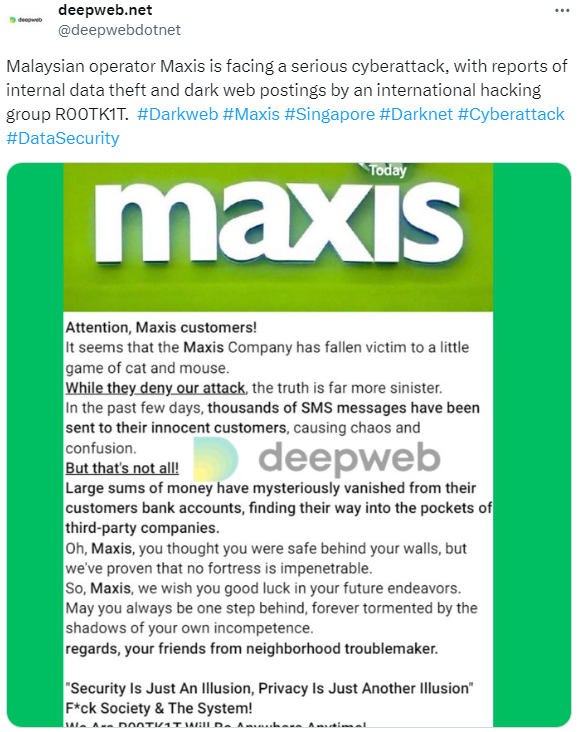 Maxis is facing a serious cyberattack.
