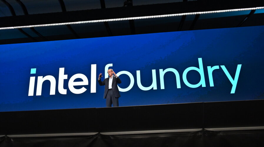Pat Gelsinger, Intel CEO, introduces Intel Foundry during the Intel Foundry Direct Connect event on Wednesday, Feb. 21, 2024. (Credit: Intel Corporation).