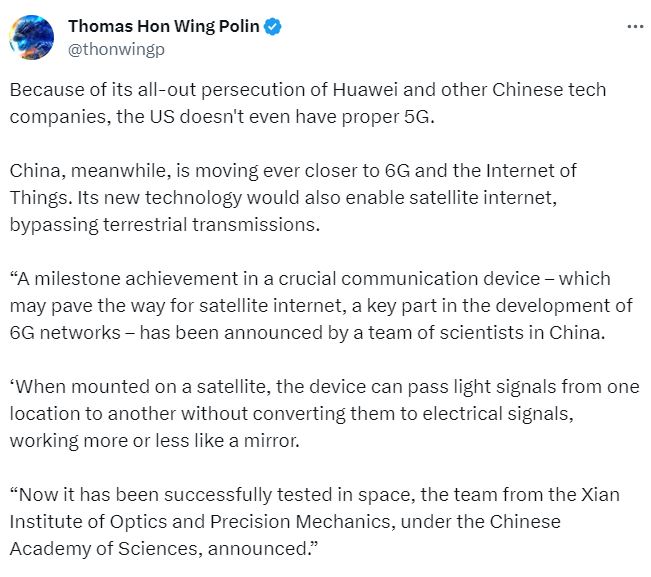 China is leading in 6G