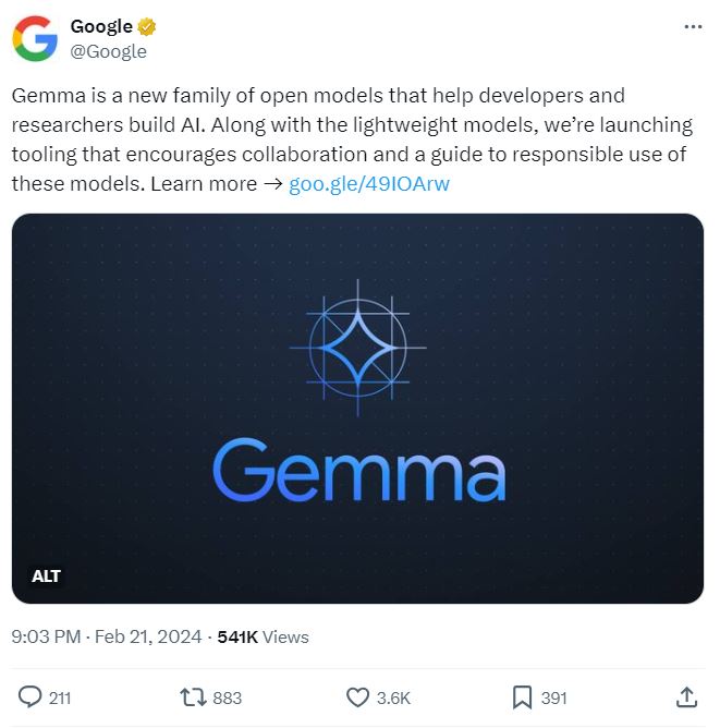 Gemma - an open source AI model?