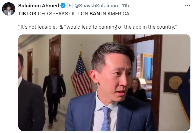 TikTok CEO speaks on the ban in the U.S. - 2024