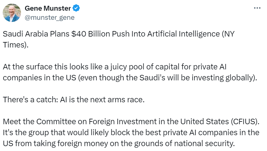 Saudi Arabia plans US$40 billion push into AI